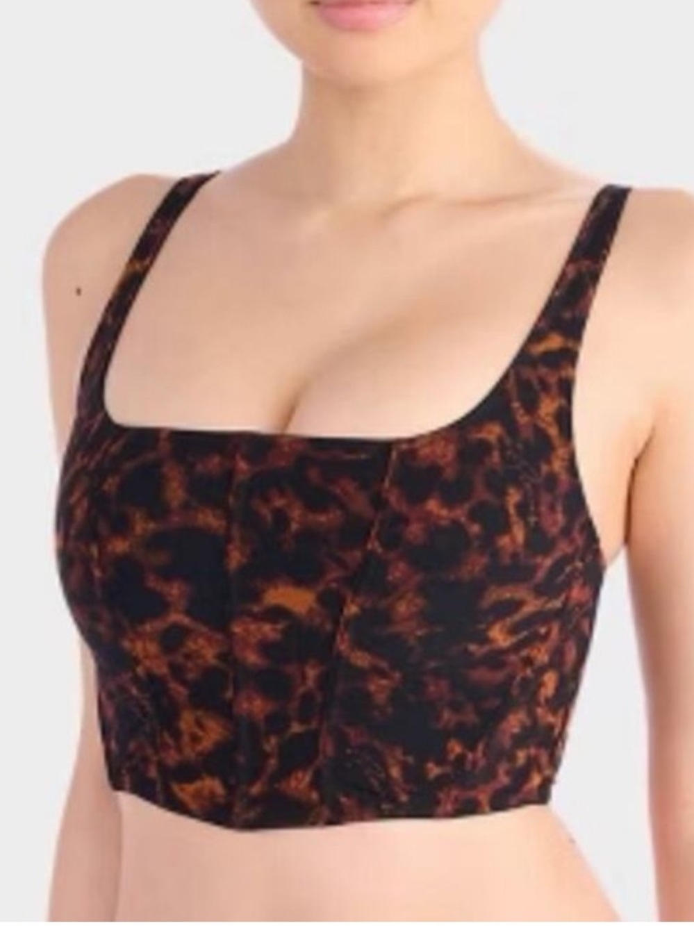 Parade Silky Mesh Corset Top in Leopard Print Women’s Bustier Size Small NWT